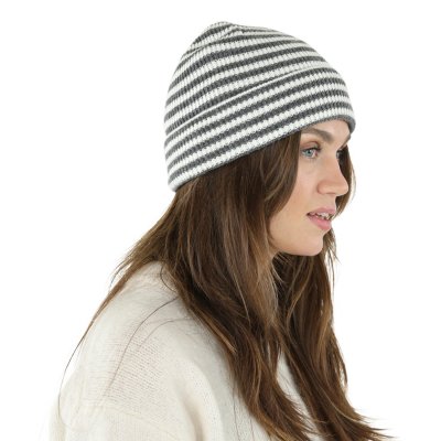 Beanies - Gårda Saint-Gervais Striped Wool Mix Beanie (mørk grå/hvit)