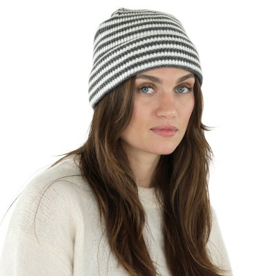 Beanies - Gårda Saint-Gervais Striped Wool Mix Beanie (mørk grå/hvit)