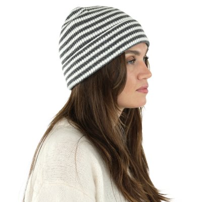 Beanies - Gårda Saint-Gervais Striped Wool Mix Beanie (mørk grå/hvit)