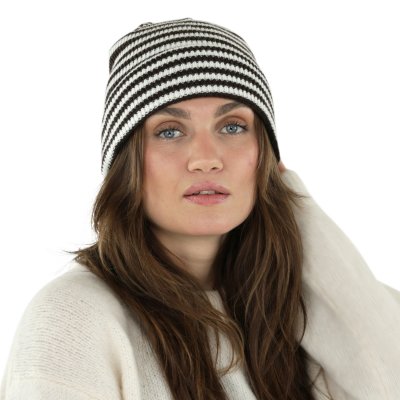 Beanies - Gårda Saint-Gervais Striped Wool Mix Beanie (brun/hvit)