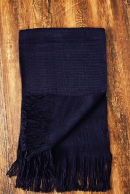Skjerf - Gårda Knitted Woolmix Scarf (Navy)