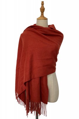 Skjerf - Gårda Soft Wool Blanket Wrap Scarf (Burnt Orange)