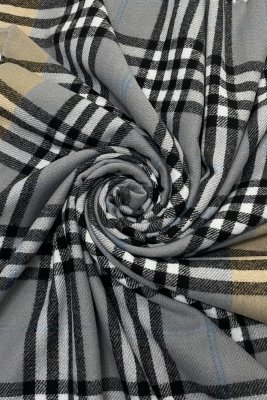 Skjerf - Gårda Large Check Tassel Scarf (Grå)