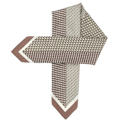 Tørkle - Gårda Narbonne Satin Scarf (brun/hvit)