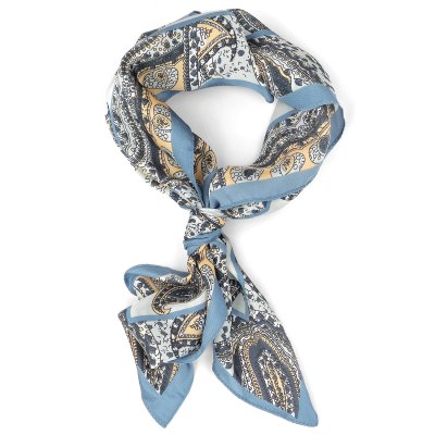 Tørkle - Gårda Paisley Satin Scarf (blå)