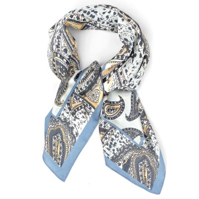 Tørkle - Gårda Paisley Satin Scarf (blå)