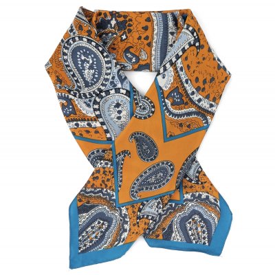 Tørkle - Gårda Paisley Satin Scarf (oransje)