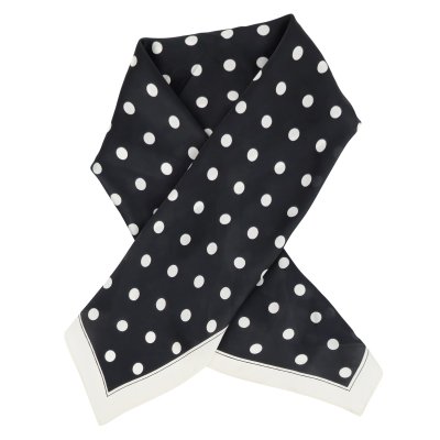 Tørkle - Gårda Polka Dot Satin Scarf (svart)