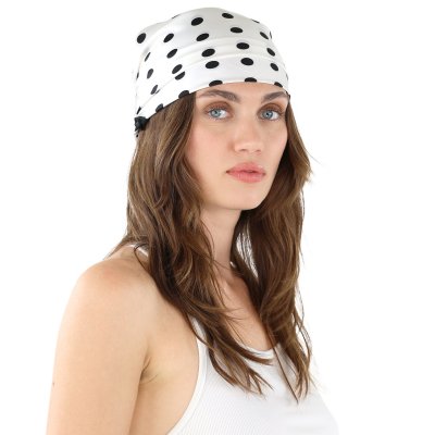 Tørkle - Gårda Polka Dot Satin Scarf (hvit)