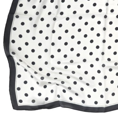 Tørkle - Gårda Polka Dot Satin Scarf (hvit)