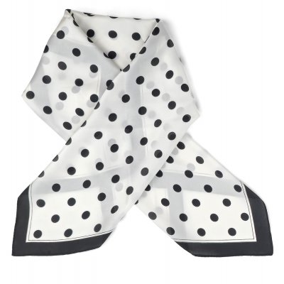 Tørkle - Gårda Polka Dot Satin Scarf (hvit)