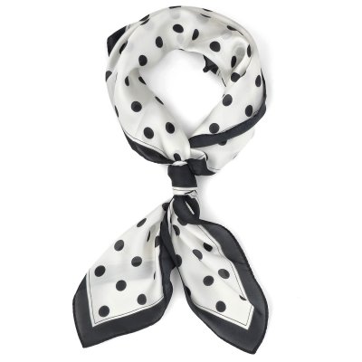 Tørkle - Gårda Polka Dot Satin Scarf (hvit)
