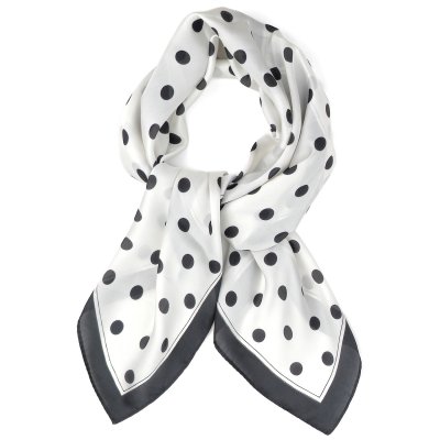 Tørkle - Gårda Polka Dot Satin Scarf (hvit)