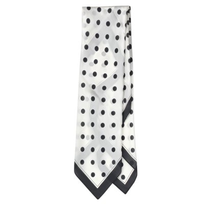 Tørkle - Gårda Polka Dot Satin Scarf (hvit)