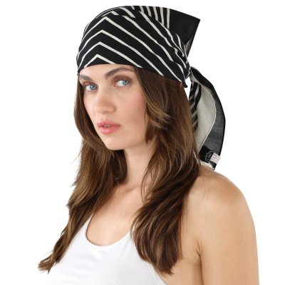 Tørkle - Gårda Tabriz Satin Scarf (svart/kremfarget)