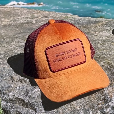 Hette - Gårda Velvet Trucker Nap (oransje)