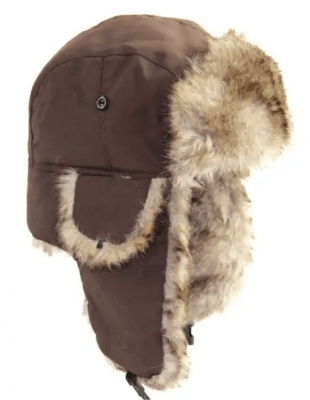 Pelslue - Trapper Hat with Faux Fur (brun)