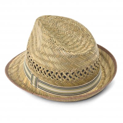 Stråhatt - Gårda Agulo Natural Straw Trilby (natur/krem)