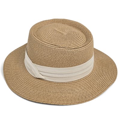 Stråhatt - Gårda Corfu Gambler (khaki/rosa)