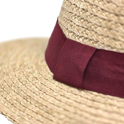 Stråhatt - Gårda Palma Gambler (naturlig/rød)