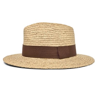 Stråhatt - Gårda Positano Fedora (naturlig/brun)