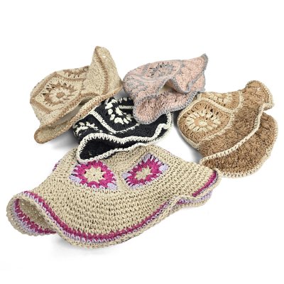 Stråhatt - Gårda Rhodes Bucket hat (rosa)