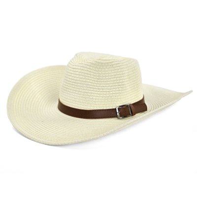 Stråhatt - Gårda Thessaloniki Western Hat (hvit)
