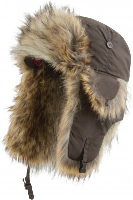 Pelslue - MJM Ladies Trapper Hat Taslan with Faux Fur (Brun)
