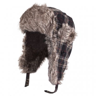 Pelslue - Trapper Hat Plaid with Faux Fur (Brun)