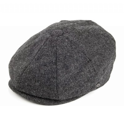 Sixpence / Flat cap - Jaxon Pure Wool Waterloo Newsboy Cap (mørkegrå)